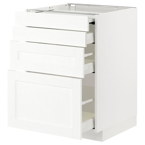 IKEA - METOD/MAXIMERA, base cabinet with drawers, ENKÖPING white/wood look, 60x60 cm
