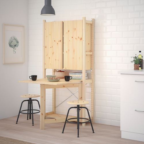 IKEA - IVAR, folding table shelving unit, pine, 89x30x179 cm