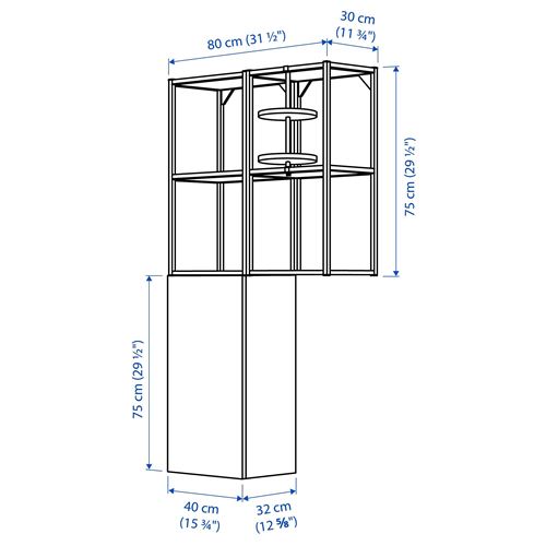 IKEA - ENHET, shelving unit, white-oak look, 80x30x150 cm