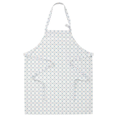 IKEA - INAMARIA, apron for kitchen, white-blue, 69x85 cm