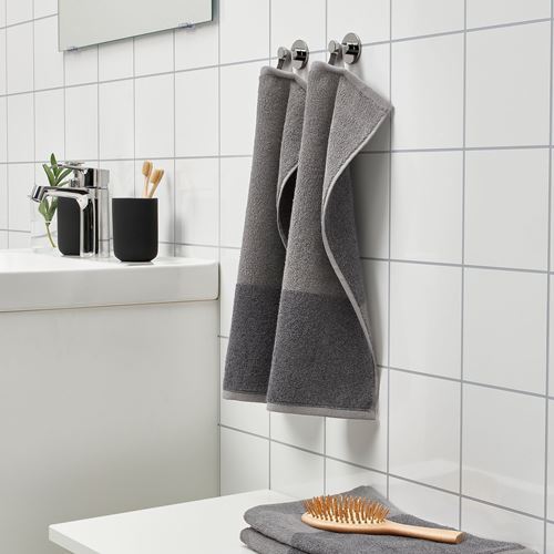 IKEA - HIMLEAN, hand towel, dark grey-melanj, 30x50 cm