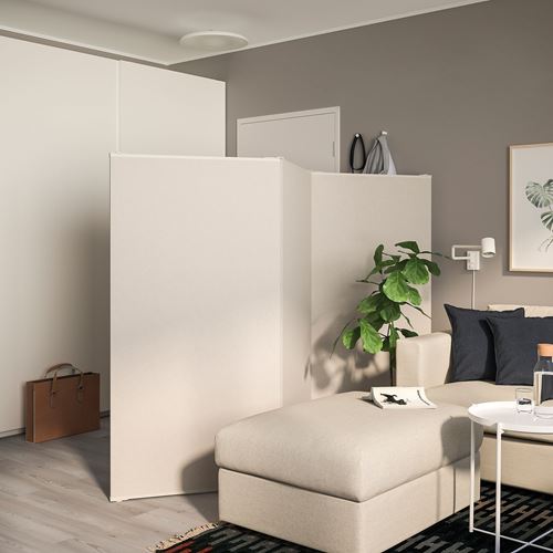 IKEA - VARHAUG, room divider, beige, 242x157 cm