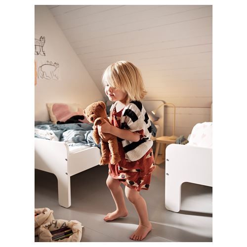 IKEA - SLAKT/LINDBADEN, uzayabilen çocuk karyolası, beyaz, 80x200 cm