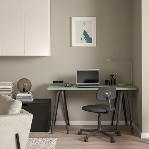 IKEA - NARSPEL, desk leg, dark grey, 70 cm