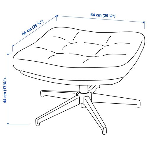 IKEA - HAVBERG, ayak uzatma taburesi, lejde gri-siyah