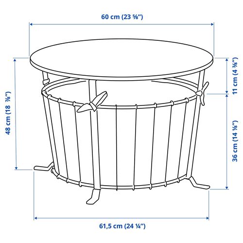 IKEA - ANGESBYN, saklama bölmeli sehpa, siyah-kahverengi, 60 cm