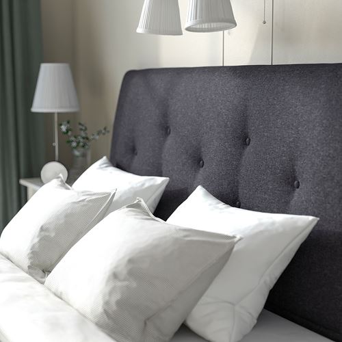 IKEA - IDANAS, double bed, gunnared dark grey, 140x200 cm