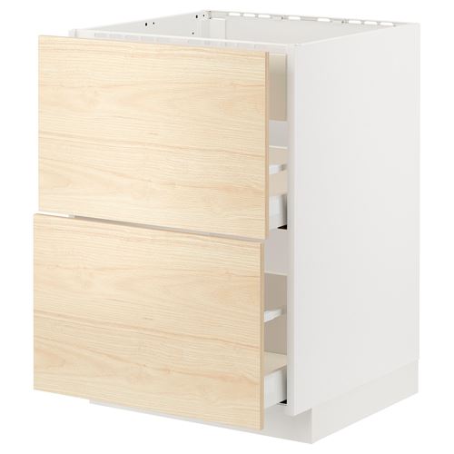 IKEA - METOD/MAXIMERA, cabinet for hob, ASKERSUND light ash effect, 60x60 cm