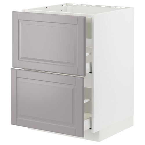 IKEA - METOD/MAXIMERA, cabinet for hob, BODBYN grey, 60x60 cm