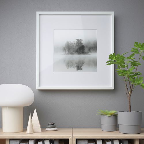 IKEA - SANNAHED, white frame, white, 50x50 cm