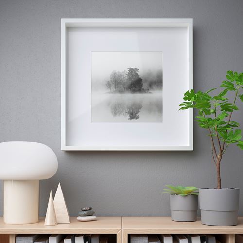 IKEA - SANNAHED, white frame, white, 50x50 cm