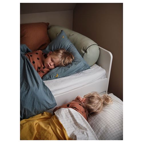 IKEA - VANKRETS, kids' bedding set, white/yellow, 150x200/50x60 cm