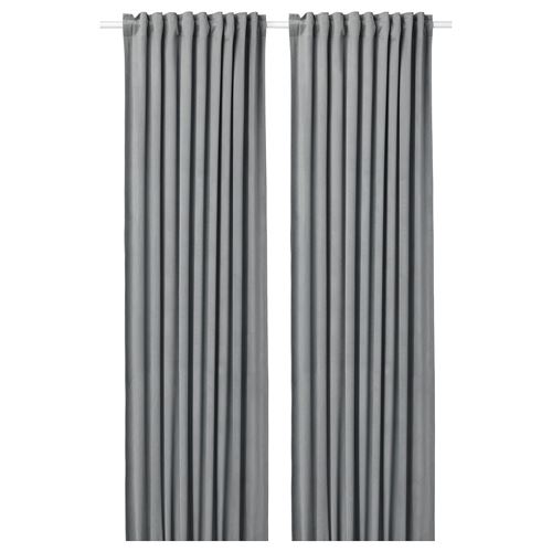 IKEA - SANDSVINGEL, background curtain, 1 pair, grey, 135x300 cm