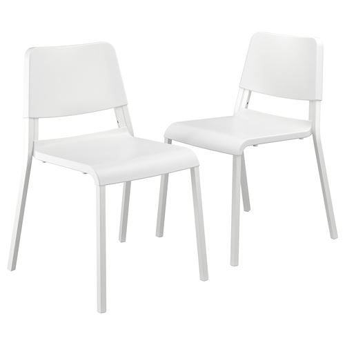 IKEA - TEODORES, kitchen chair set, white, 2 pack