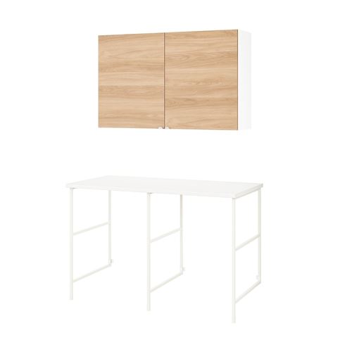 shelving combination for laundry room and bathroom