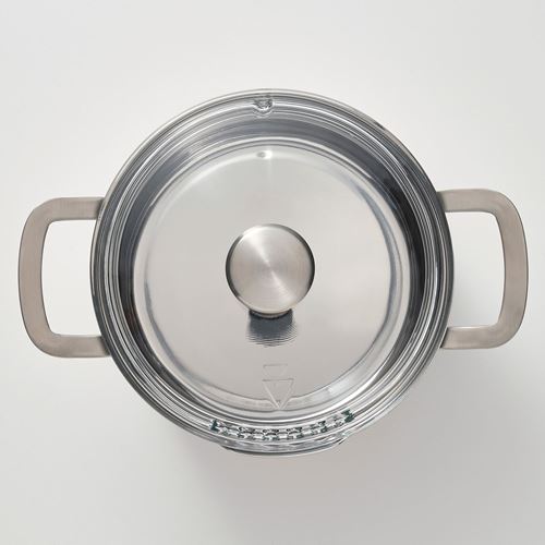 IKEA - HEMKOMST, steel pot, stainless steel, 5 l