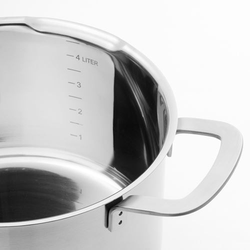 IKEA - HEMKOMST, steel pot, stainless steel, 5 l