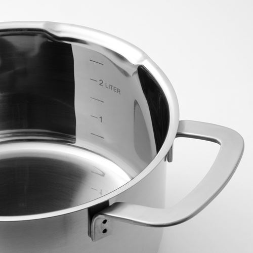 IKEA - HEMKOMST, steel pot set, stainless steel