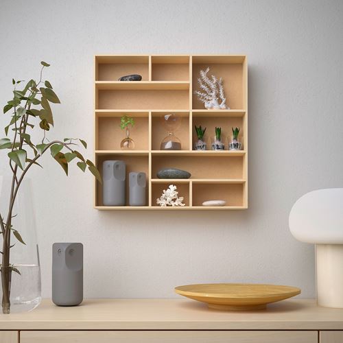 IKEA - SKUTSKAR, duvar rafı, huş, 40x40 cm