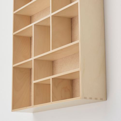 IKEA - SKUTSKAR, duvar rafı, huş, 40x40 cm
