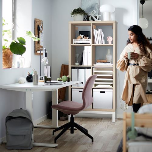 IKEA - KALLAX, Open Shelving Unit, white stained oak effect/white, 77x164 cm