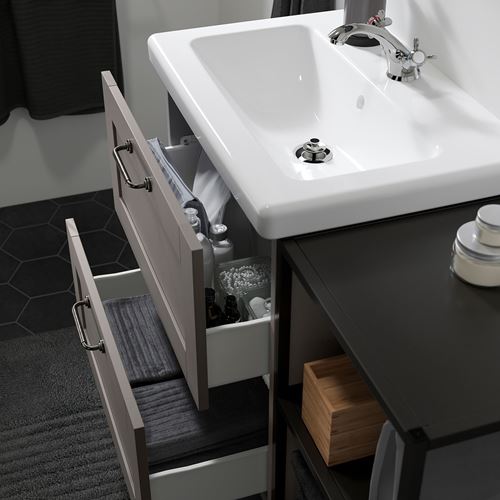 IKEA - ENHET/TVALLEN, bathroom furniture set, gray-anthracite, 102x43x65 cm