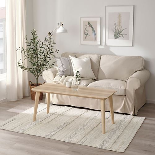 IKEA - BRÖNDEN, handwoven rug, beige, 133x195 cm