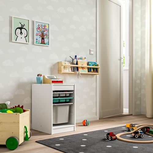 IKEA - TROFAST, storage-unit, white-grey-turquoise, 34x44x55 cm