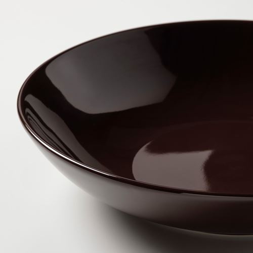 IKEA - FARGKLAR, deep plate set, polished brown, 23 cm