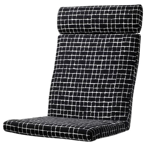 IKEA - POANG, sallanan koltuk minderi, storudden beyaz-siyah