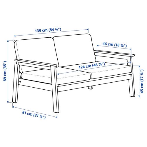 IKEA - BONDHOLMEN, bahçe bankı, gri