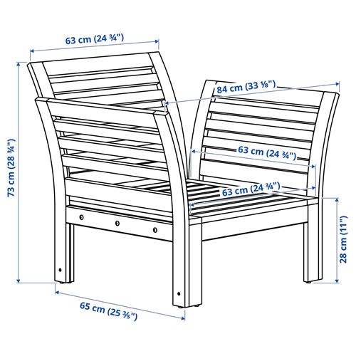 IKEA - APPLARÖ, tekli bahçe koltuğu, kahverengi