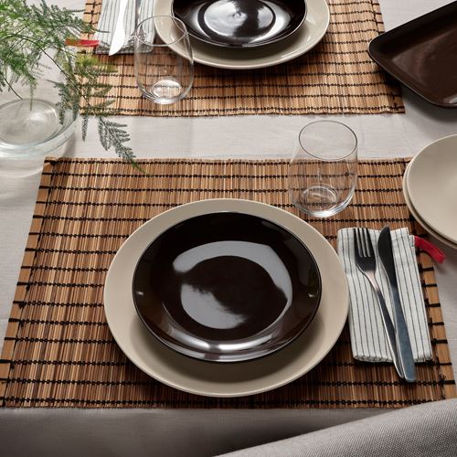 IKEA - FARGKLAR, side plate set, polished brown, 20 cm