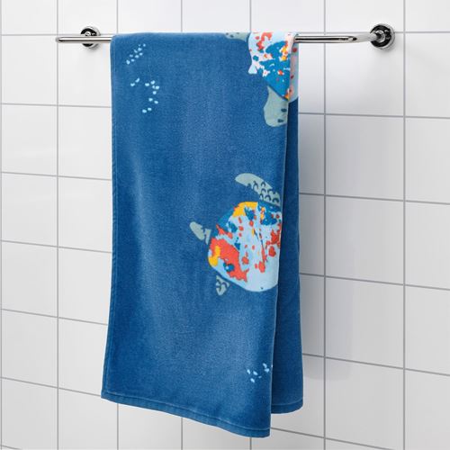 IKEA - BLAVINGAD, çocuk banyo havlusu, koyu mavi, 70x140 cm