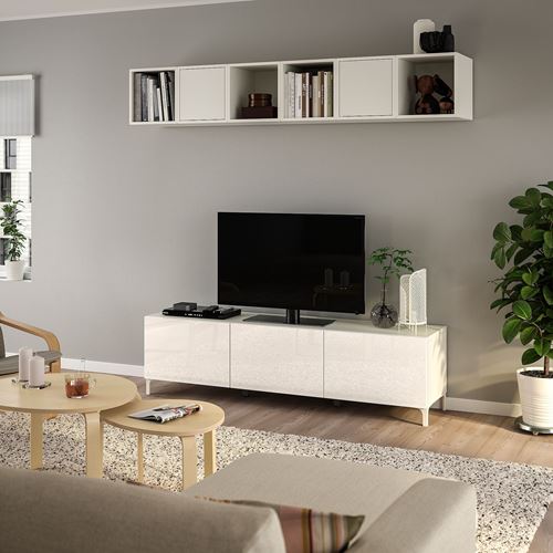 IKEA - BESTA/EKET, tv ünitesi, beyaz, 180x42x48 cm