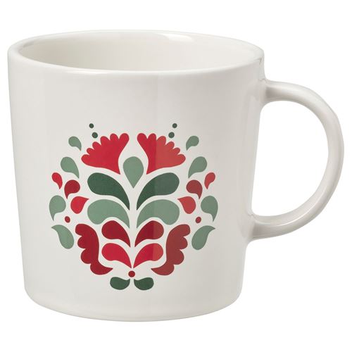 IKEA - VINTERFINT, mug, white/red, 30 cl