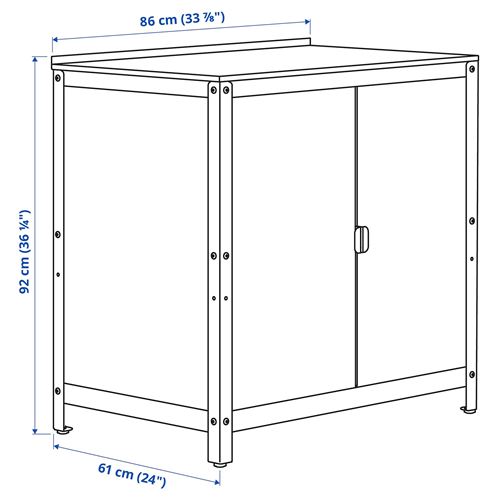 IKEA - GRILLSKAR, outdoor kitchen island, stainless steel/black, 86x61 cm