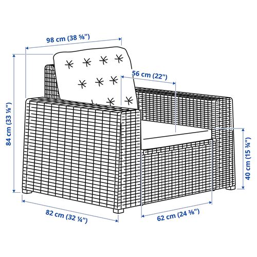 IKEA - SOLLERÖN, tekli bahçe koltuğu, kahverengi