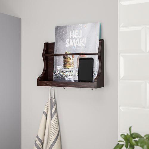 IKEA - LEVLA, duvar askısı, koyu kahve, 28x9x21 cm