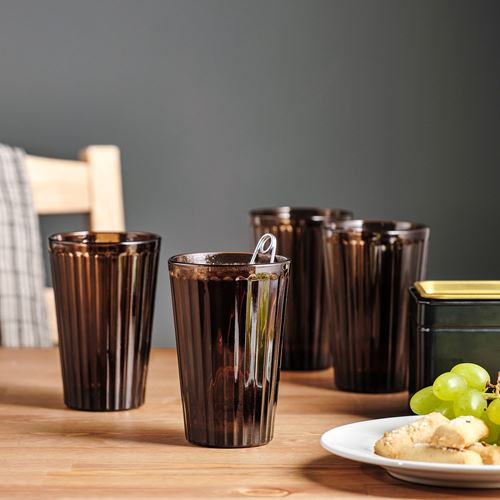 IKEA - VARDAGEN, mug set, glass-brown, 43 cl