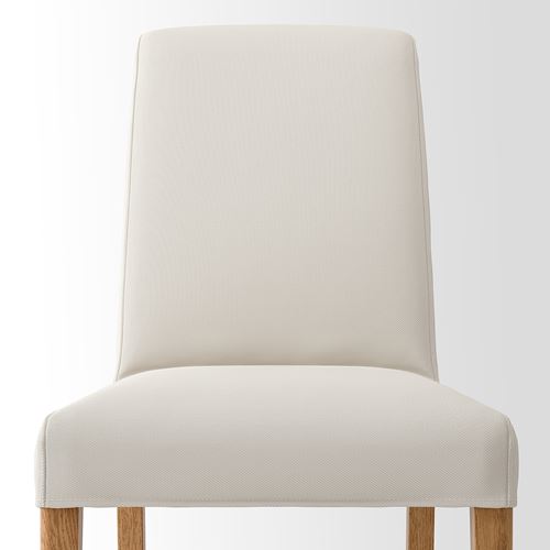 IKEA - BERGMUND, upholstered wooden chair, oak effect-hallarp beige