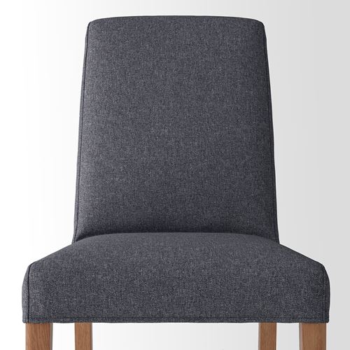 IKEA - BERGMUND, upholstered wooden chair, oak appearance-medium grey