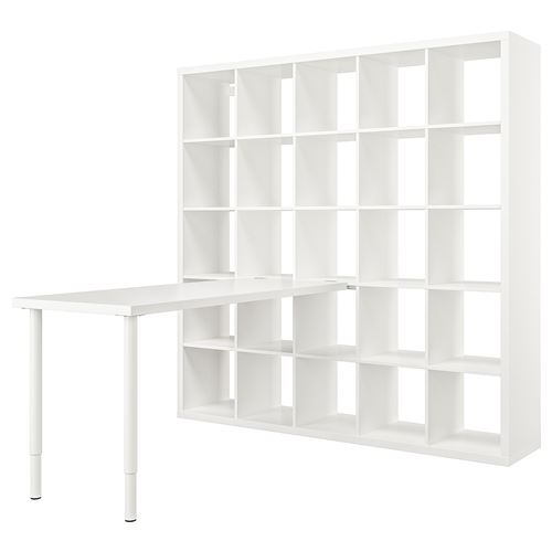 IKEA - LAGKAPTEN/KALLAX, desk with bookshelf, white