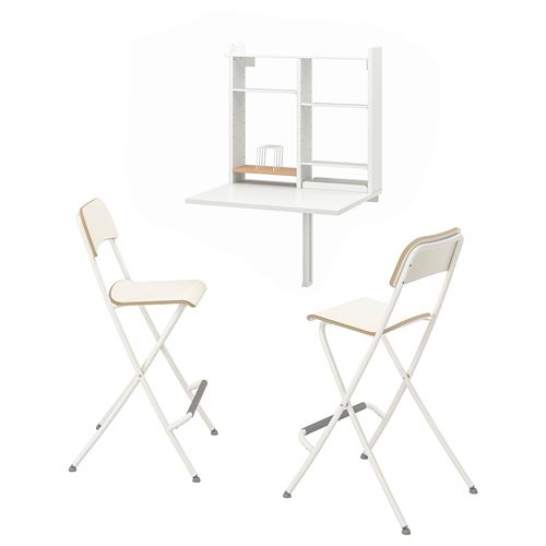 IKEA - NORBERG/FRANKLIN, kitchen table set, white, 2 chairs