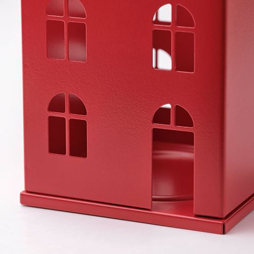 IKEA - VINTERFINT, candle holder, red/white