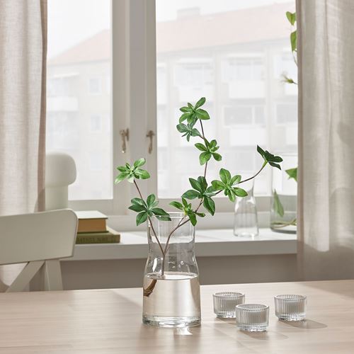 IKEA - TIDVATTEN, glass vase, transparent glass, 18 cm