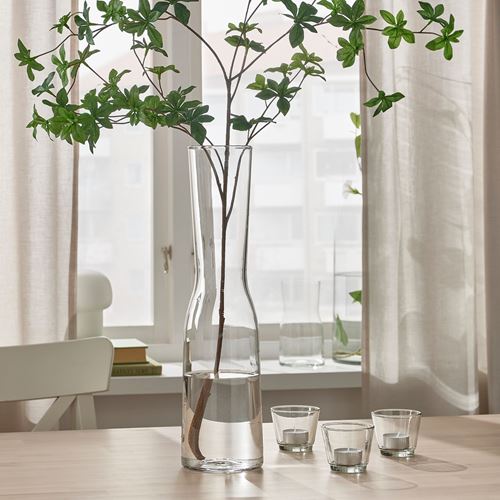 IKEA - TIDVATTEN, glass vase, transparent glass, 45 cm