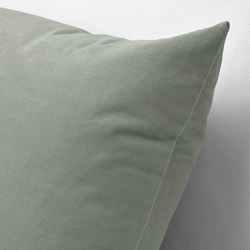 IKEA - SANELA, lace pillow cover, pale grey-green, 40x58 cm