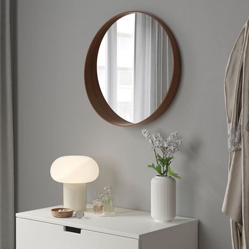 IKEA - STOCKHOLM, round mirror, walnut veneer, 60 cm