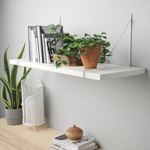 IKEA - BERGSHULT/PERSHULT, wall shelf, white, 80x30 cm